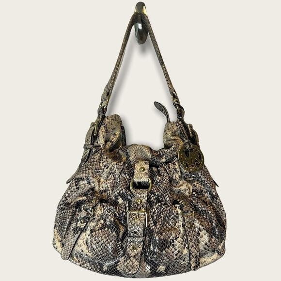 Michael Kors Small Snakeskin Shoulder Satchel - Picture 1 of 16